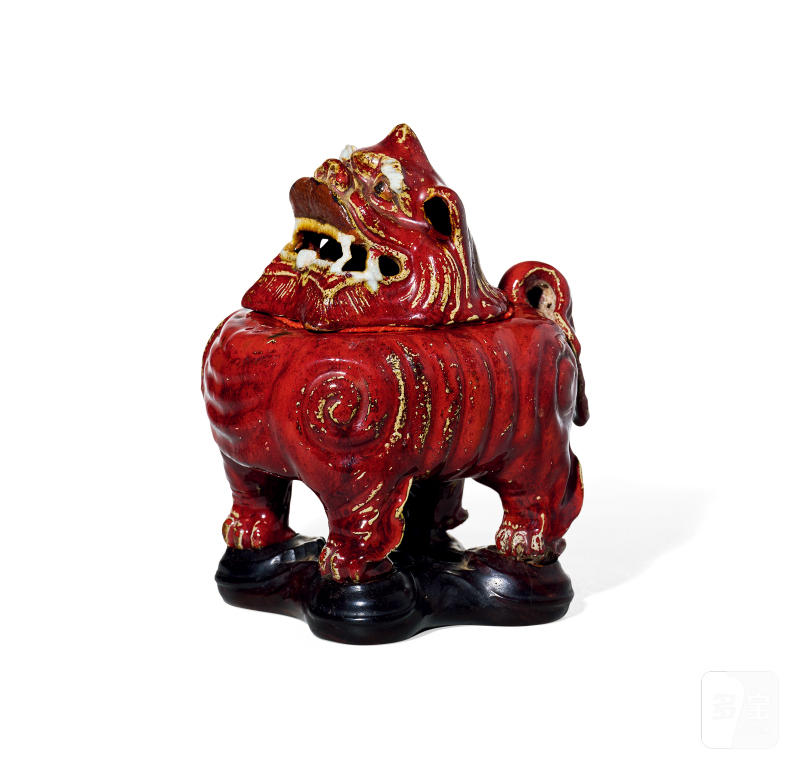 清 石湾窑瑞兽狻猊香炉